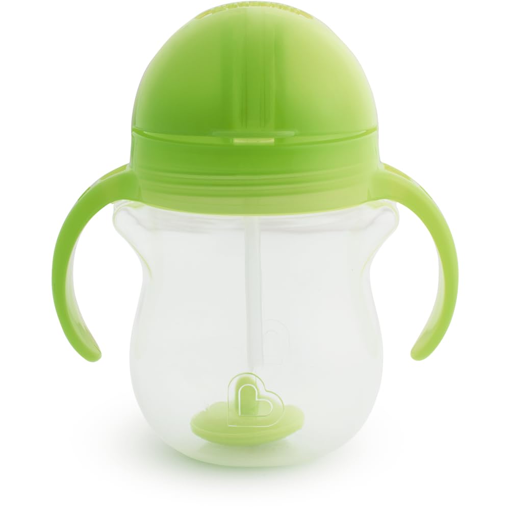 Munchkin® Any Angle™ Sippy Cup for Toddlers, Weighted Straw Trainer Cup with Click Lock™ Lid, 7 Ounce, Green