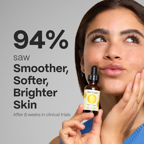 Mad Hippie Vitamin C Serum for Face - Anti-Aging Serum with Ferulic Acid, Vitamin E & Hyaluronic Acid + Skin Care Pillow Pack (2 Piece Set)