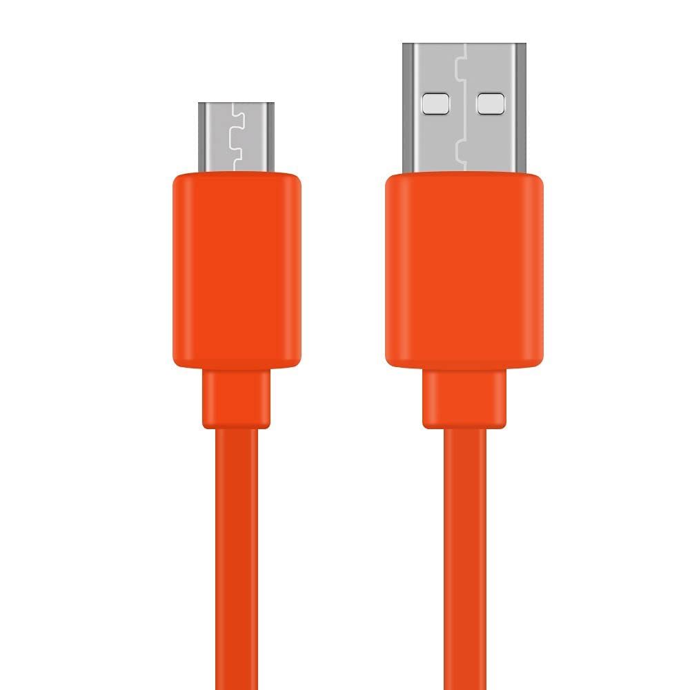 Flip4 Micro USB Charging Flat Cable Power Cord Compatible with Flip 2 Flip 3 Flip 4 Charge 2 Go Wireless Speaker (Orange)
