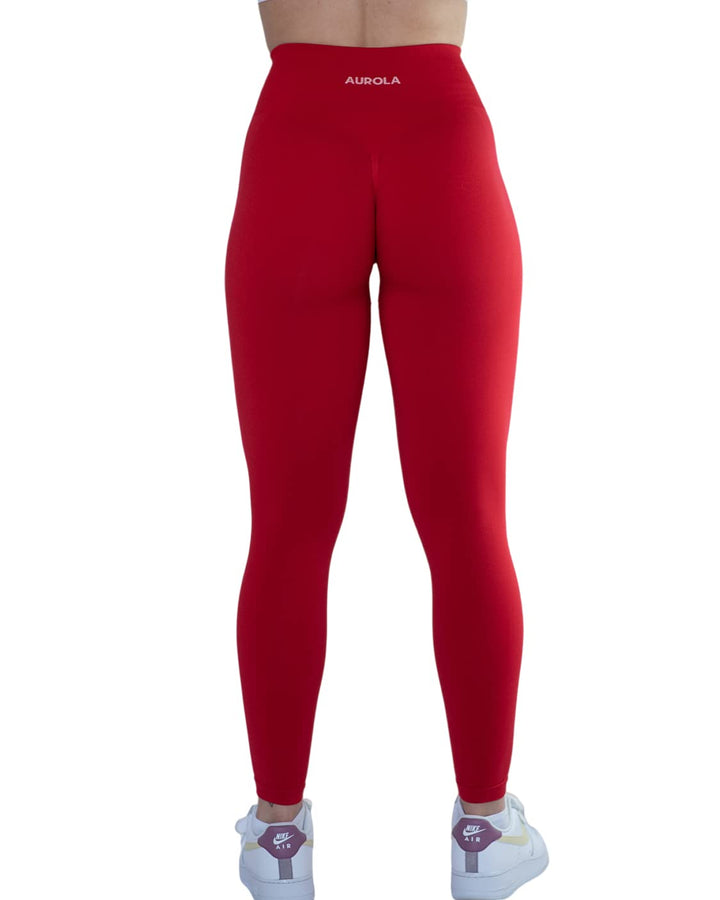 Workout Leggings for Women Seamless Scrunch Yoga Pants Tummy Control Gym Fitness Sport Active Leggings 25&#39;&#39; (M, Fiery Red)