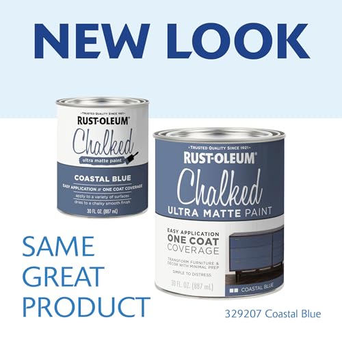 329207 Ultra Matte Interior Chalked Acrylic Paint 30 oz, 30 Fl Oz (Pack of 1), Coastal Blue
