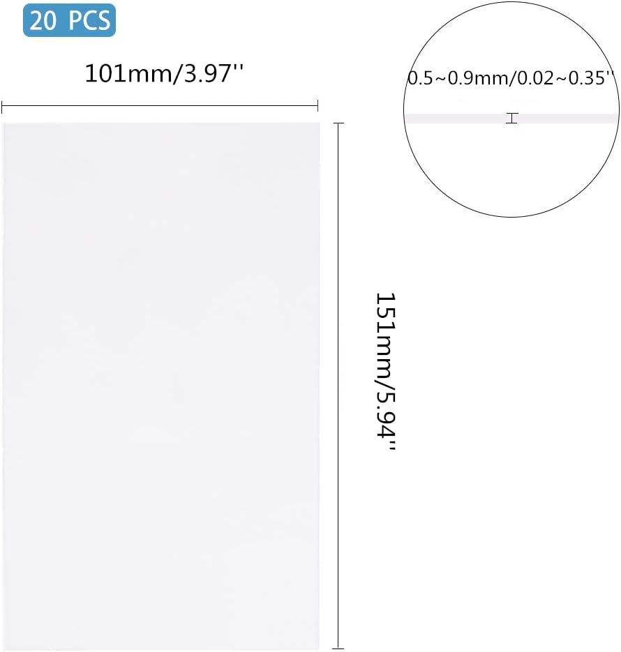 OLYCRAFT 20 Packs 6x4 Inch Acrylic Sheets 0.5~0.9mm Thi