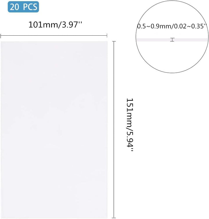 OLYCRAFT 20 Packs 6x4 Inch Acrylic Sheets 0.5~0.9mm Thi