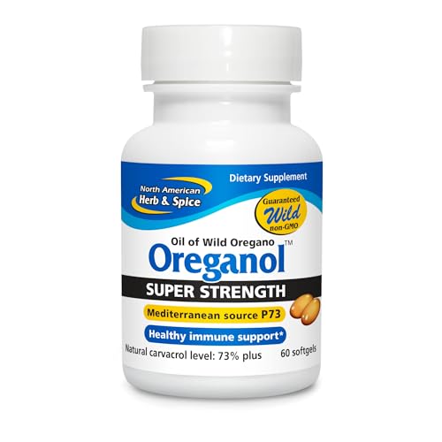 NORTH AMERICAN HERB &amp; SPICE Super Strength Oreganol P73-60 Softgels - Immune System Support - Vegan Friendly Wild Oregano - Non-GMO - 60 Servings