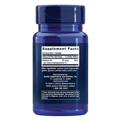 Low Dose Vitamin K2 – Supports Arterial Health – Non-GMO, Gluten-Free – 90 Softgels