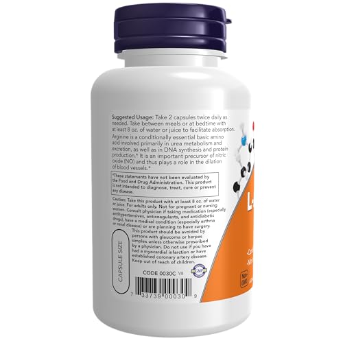 Now Foods L-arginine 500mg -Pack of 100 Capsules