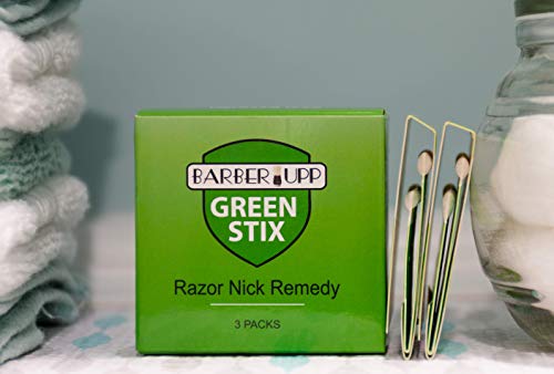 Styptic Stick Shave Accessories (Green Stix, 3 Pack) Stops Bleeding For Razor Nicks For Men &amp; Women - Sanitary and Great For Barbers or Personal