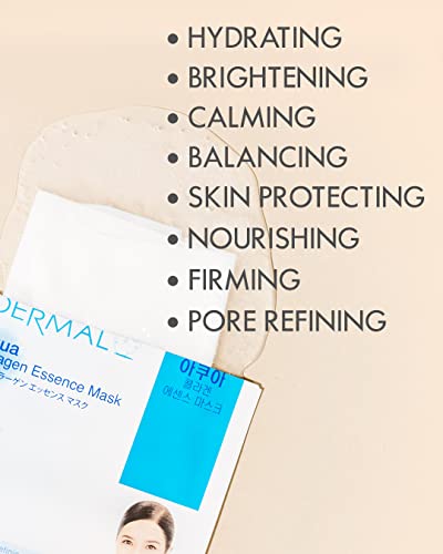 16 Combo Pack A Collagen Essence Korean Face Mask - Hydrating &amp; Soothing Facial Mask with Panthenol - Hypoallergenic Self Care Sheet Mask for All Skin Types - Natural Home Spa Treatment Masks