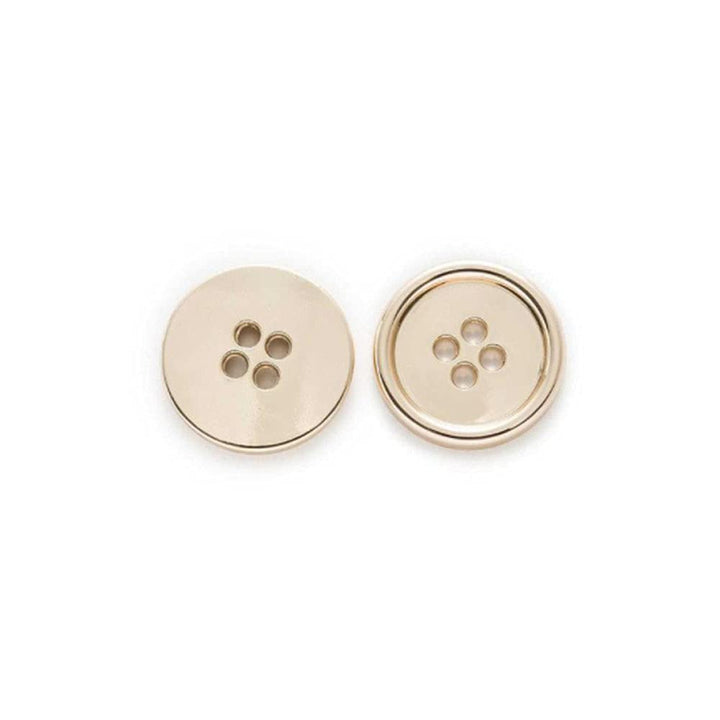 10 PCS Metal Buttons Suit Shirts Coats Sewing Round Retro 4-Hole Buttons for Clothes Decoration Handmaking (Golden, 15mm)