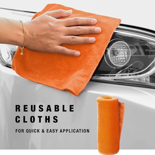 4 Piece Car Care Kit, All in One Complete Car Care Kit, Includes Scratch Doctor Scratch Remover, Car Polish, and 2 Microfiber Cloths