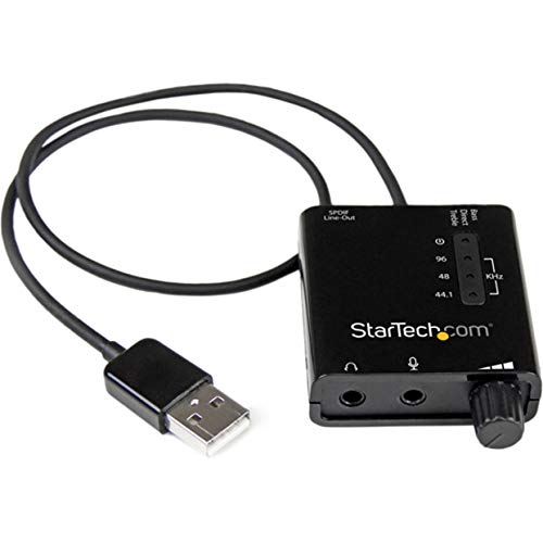USB Sound Card w/ SPDIF Digital Audio &amp; Stereo Mic – External Sound Card for Laptop or PC – SPDIF Output (ICUSBAUDIO2D),Black 0.6 x 1.8
