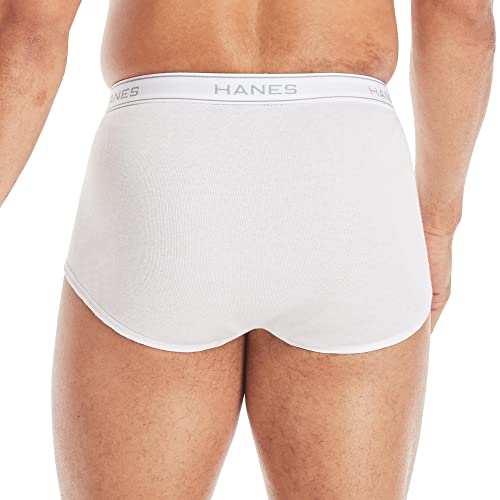Men&#39;s Tagless ComfortFlex Waistband, Multi-Packs Available Brief, White 5-pack, Large