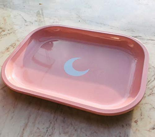 Metal Tray Small Pink Lightweight Tray - Curved Edges a