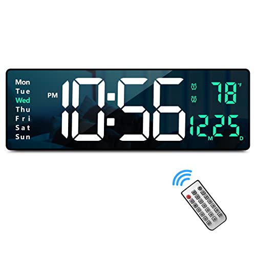Digital Wall Clock Large Display, 16 with Remote Contro