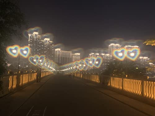 Heart Effect Diffraction Glasses,See Hearts,Special Effect,Light Changing Eyewear,Light Becomes Love and Romantic Glasses,for Raves, Music Festivals,Christmas,Wedding Party,Outdoor (Pink)