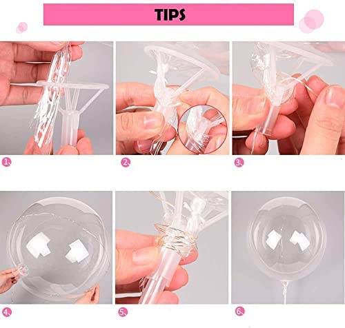 Light up led balloons, Wedding Decorations 10 set warm white 15pcs clear bobo Balloons Great For Banquets, Outdoor and Indoor Parties, Birthday and Event Centerpieces (warn white) (20 inch-10 set)