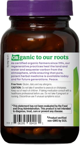 Oregon&#39;s Wild Harvest, Certified Organic Astragalus Capsules for Immunity Support, 1125 MGS, 90 Count