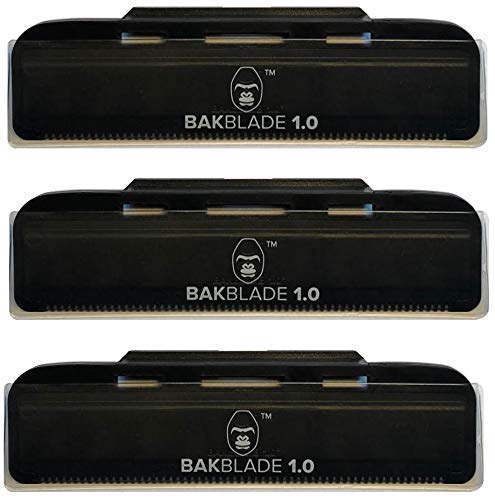 1.0 Back Hair and Body Shaver Refill Replacement Cartridges Bundle. 4 Inch Extra-Wide Wet or Dry Disposable Razor Blades (3 Razors Included)