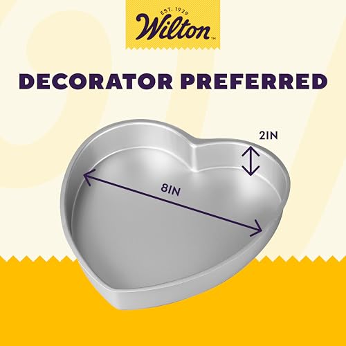 Decorator Preferred Heart Shaped Cake Pan, 8-In. Baking Pan for Lovely Cakes, Aluminum