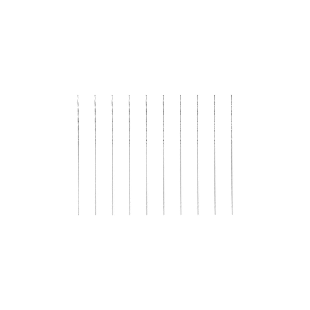 10 Pcs 0.2mm HSS(High Speed Steel) W6542 Micro Drill Bits, Fully Ground Jobber 21mm Length Drill Bit for Mild Steel Copper Aluminum