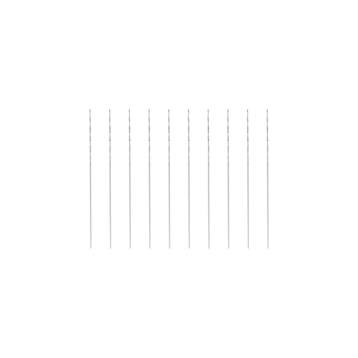 10 Pcs 0.2mm HSS(High Speed Steel) W6542 Micro Drill Bits, Fully Ground Jobber 21mm Length Drill Bit for Mild Steel Copper Aluminum