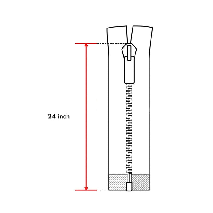 24 Brass Jacket Zipper Separating 24inch Black Zip for 