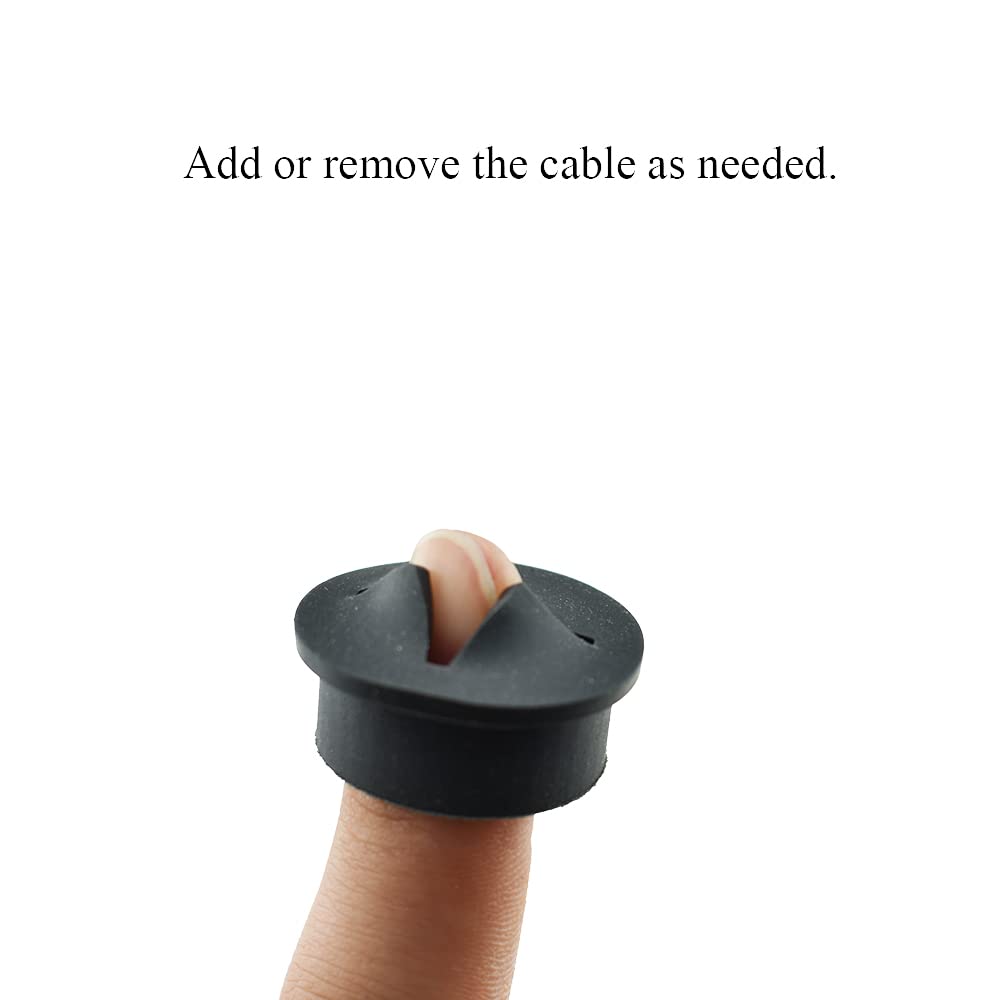 HAHIYO 4Pcs 1Inch/25mm Black Flexible Rubber Desk Gromm
