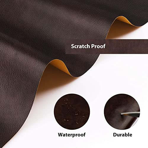 Leather Repair Patch Tape Dark Brown 4 x 120 inch, Self-Adhesive refinisher cuttable reupholster Tape Patches, Leather Repair kit Tape for Car Seat, Couch, Sofa, Chair