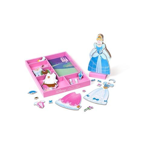 Melissa &amp; Doug Disney Cinderella Magnetic Dress-Up Wooden Pretend Play Set (30+ pcs) - Toys, Princess Dress Up Doll For Preschoolers And Kids Ages 3+