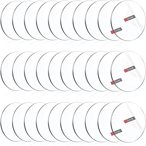 30 Pack 1.5 Inch Round Clear Acrylic Sheets Plexiglass Sheet 1/8 Inch Thick, Disc Circle Platic Sheet 0.118&#39;&#39;, Transparent Board Panel for Glass, DIY Project, Paintings, Art Craft