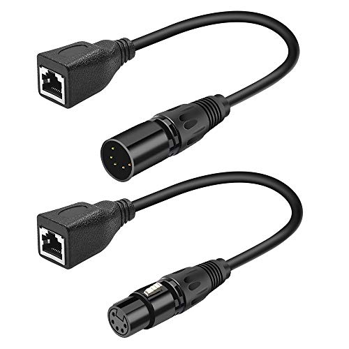 SiYear XLR 5 pin RJ45 Adapter Cable-XLR 5 Pin Male to R