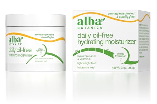 Alba Botanica Daily Oil Free Hydrating Moisturizer, with Hyaluronic Acid and Vitamin E, 3 Oz (Packaging May Vary)