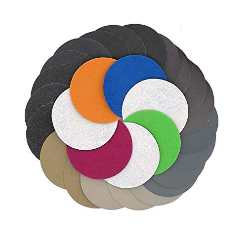 30pcs 150mm /6 Inch Grit 320/400/600/800/1000/1500 Water Dry Sanding Discs Hook Loop Sandpaper Round Sandpaper Disk Sand Sheet