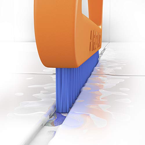 Scrub Brush for Tile and Grout: Stiff Nylon Bristle Scrubbing Brush - Bathtub and Shower Scrubber for Floor Joints and Tile Seams - Cleaning Brush (Orange/Blue)