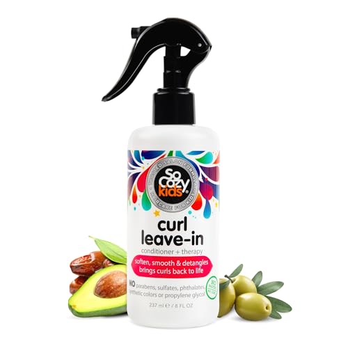 So Cozy Leave In Conditioner Spray (8 Fl Oz) Paraben-Free Detangler for Kids&#39; Curly Hair, Deep Conditioner &amp; Tangle-Free Curls, Gentle &amp; Nourishing with Keratin, Vitamin B5, Olive Oil &amp; Jojoba Oil