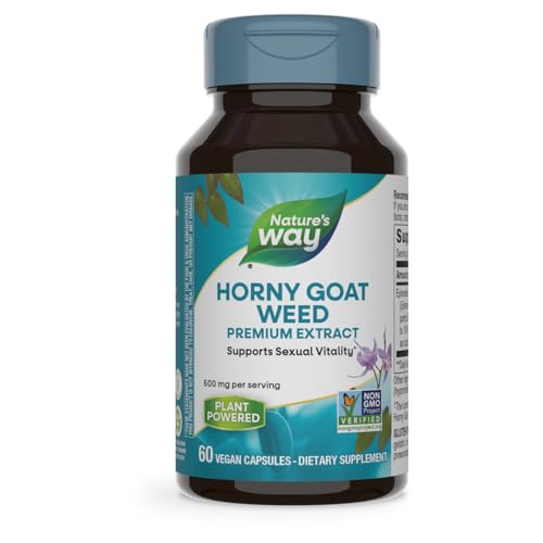 Horny Goat Weed Premium Extract Sexual Vitality,* Non-GMO, Vegan, 60 Capsules