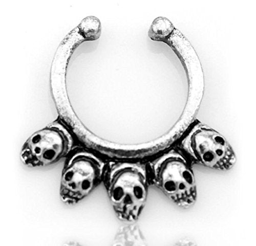 Aoyoho 8pcs Fake Septum Clicker Nose Hoop Ring Non Piercing Clip