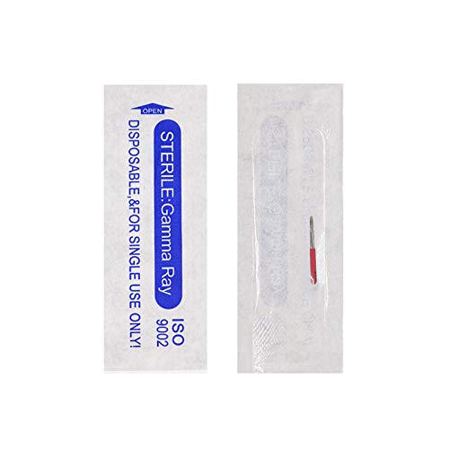 Semi-Permanent Makeup Round Microblade Needles Manual Fog Needle Eyebrow Tattoo Needle 4 Different Types R3 R5 R7 R21 Pack of 100