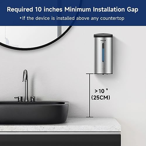 Wall-Mount Automatic Liquid Soap Dispenser 27oz Large Capacity Brushed Stainless Steel Finish Model AK1205