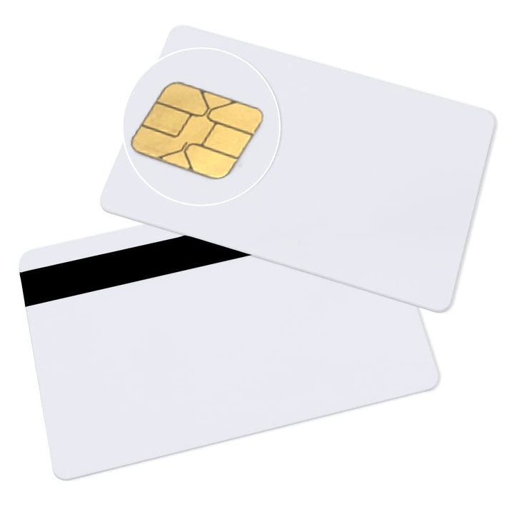 5 Pack J2A040 Java JCOP Chip Cards, Smart Card with 2 Track 8.4mm Black HICO Magnetic Stripe