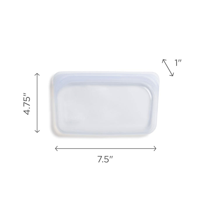 Platinum Silicone Food Grade Reusable Storage Bag, Clear (Snack) | Reduce Single-Use Plastic | Cook, Store, Sous Vide, or Freeze | Leakproof, Dishwasher-Safe, Eco-friendly | 12 Oz