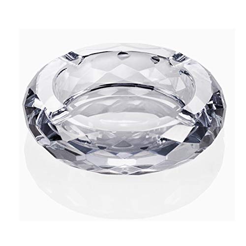 Crystal Glass Ashtray, Cigar Cigarettes Ashtray Holder Home Office Desktop Tabletop Decoration,Crystal Clear