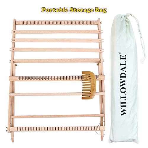 25.2 H x 19.3 W Weaving Loom with Stand Wooden Multi-Craft Weaving Loom for Adults, Métier à Tisser, Extra-Large Frame, Metier A Tisser Pour Adulte, Weaving Frame Loom for Beginner