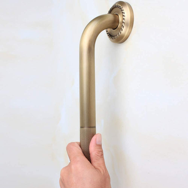 Heavey Duty Grab Bar, 16-Inch Sturdy Hand Rail, Stylish Bathroom Armrest, Antique Brass Finish, Good for Senior, Kids, Elderly