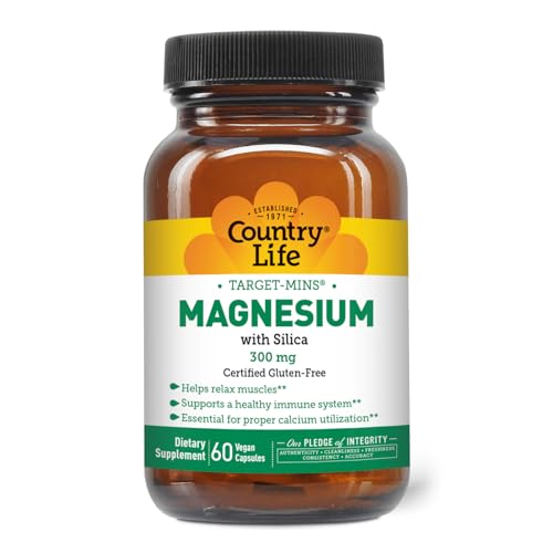 Target-Mins Magnesium with Silica 300mg, 60 Vegan Capsules, Certified Gluten Free, Certified Vegan
