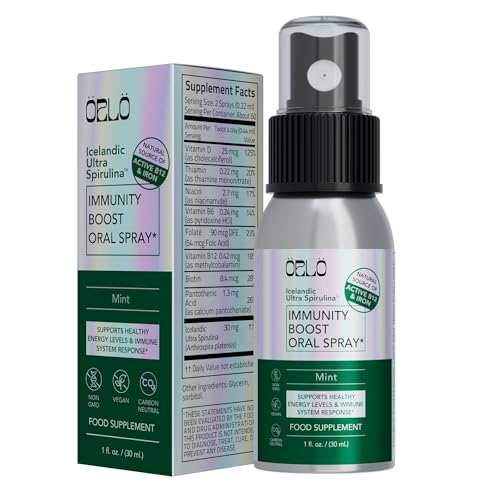 Immunity Boost Multivitamin Supplement for Adults Spray - Spirulina, Bioactive Vitamin B Complex, B12 Methylcobalamin, Vitamin D3 - Energy, Brain & Immune Health (Up to 60 Servings)