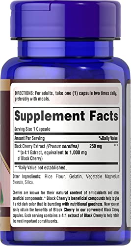 Puritan&#39;s Pride Black Cherry Extract 1000mg, 10