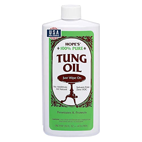 HOPE'S 100% Pure Tung Oil, Food Safe, Premium Water