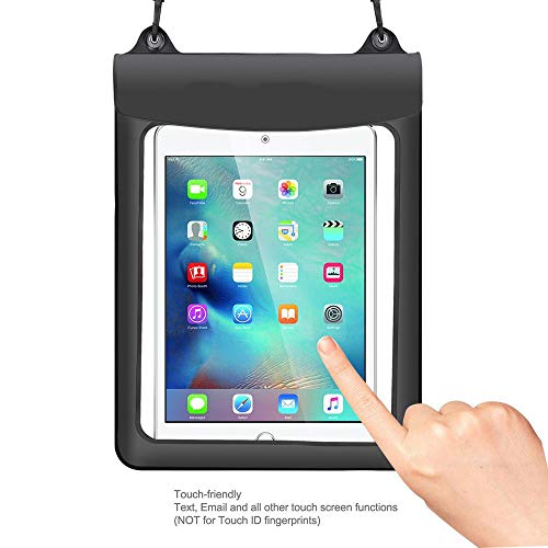Waterproof Tablet Case Dry Bag Pouch for iPad 10.9/10.2, iPad Pro 11/12.9, iPad Air, Samsung Galaxy Tab A9+ S9 S8 S7 11 S9 FE 10.9 Tab A8 10.5, Microsoft Surface Go 3 10.5, Tablet up to 11.5,Black