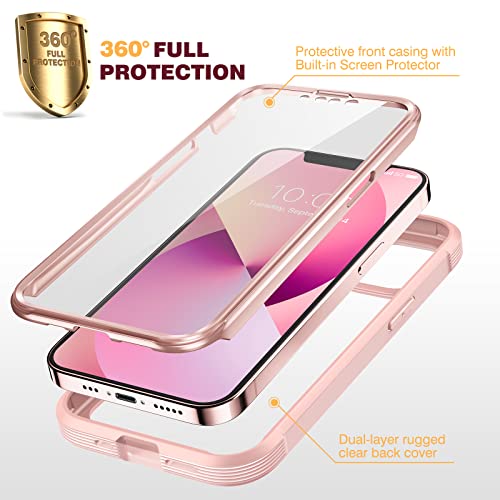 Diaclara Designed for iPhone 13 Case, Full Body Rugged 